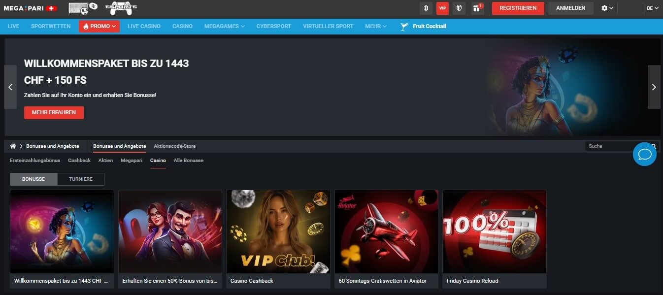 Megapari Bonuses, casinosschweiz.online