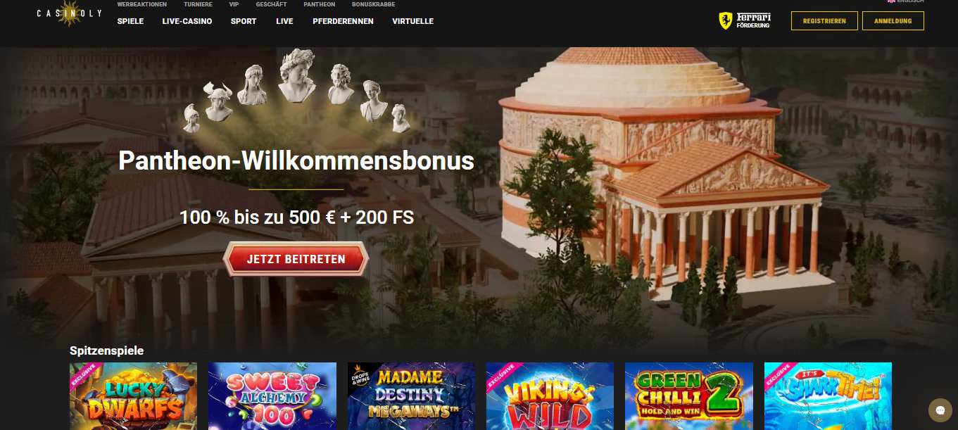 Casinoly Mane page, casinosschweiz.online