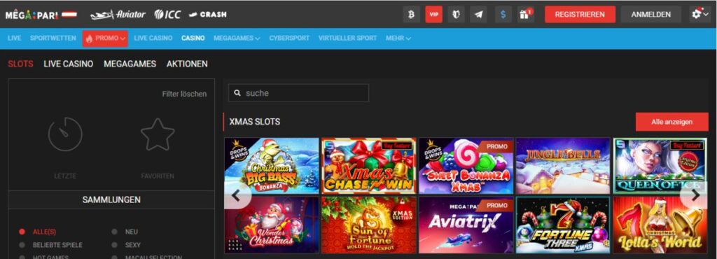 Spielangebot im Megapari Casino