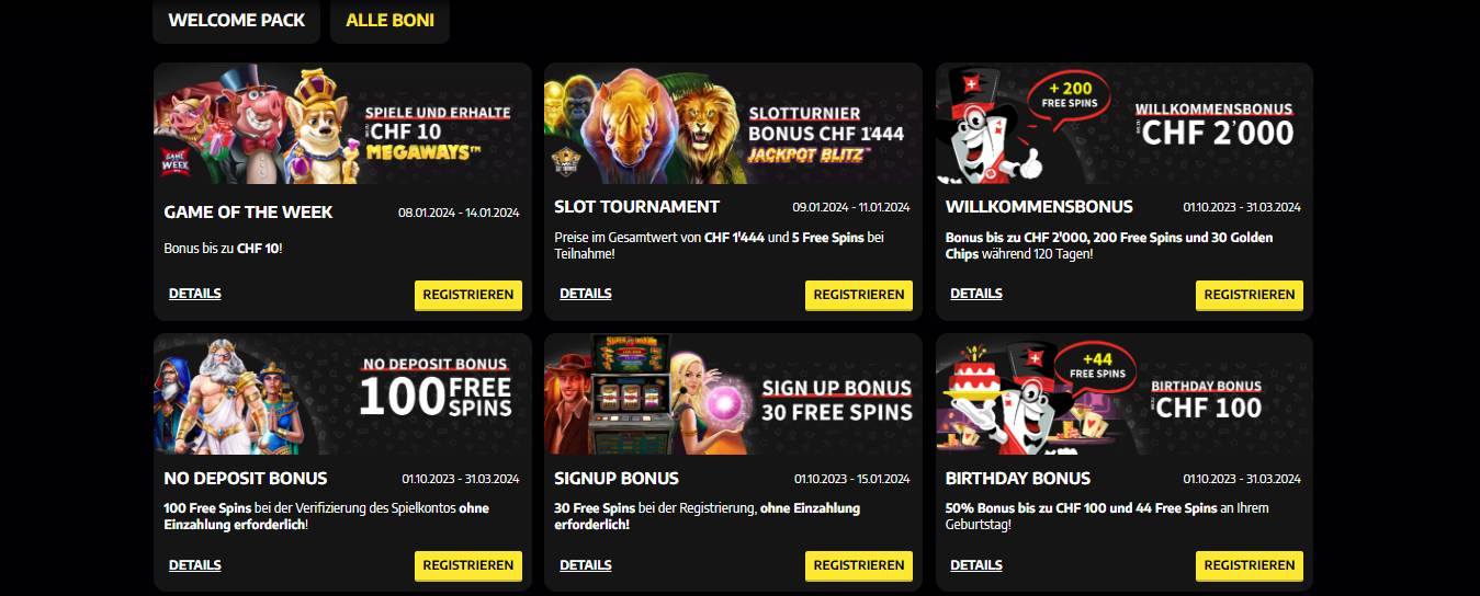 Swiss4win All Bonuses, casinosschweiz.online