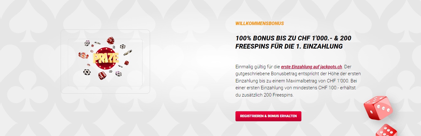 jackpots Casino Welcome Bonus, casinosschweiz.online